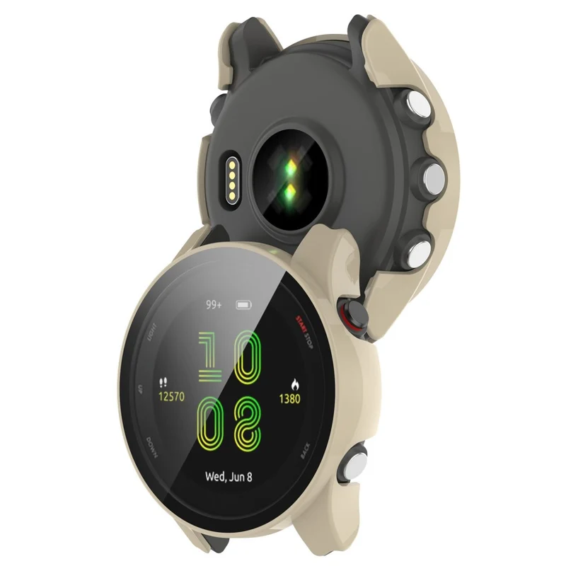 Mega Stylisch Garmin Forerunner 255S Hülle mit Displayschutz in Plastik und Gehärtetes Glas
