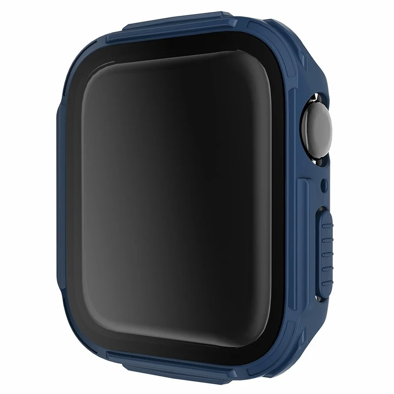 Mega Gut Apple Watch Series 7 45mm Hülle mit Displayschutz in Plastik und Gehärtetes Glas