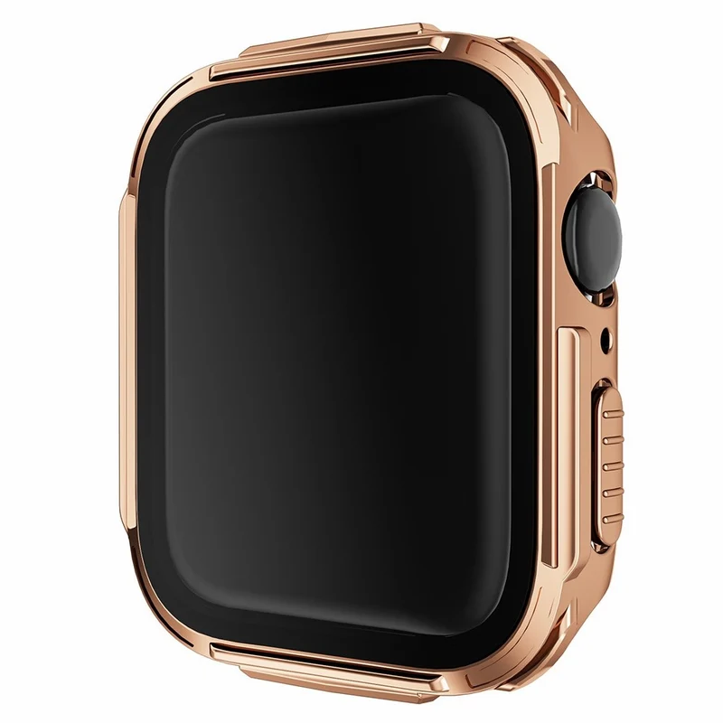 Mega Gut Apple Watch Series 7 45mm Hülle mit Displayschutz in Plastik und Gehärtetes Glas