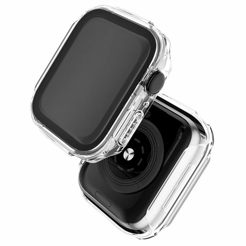 Mega Gut Apple Watch Series 7 45mm Hülle mit Displayschutz in Plastik und Gehärtetes Glas