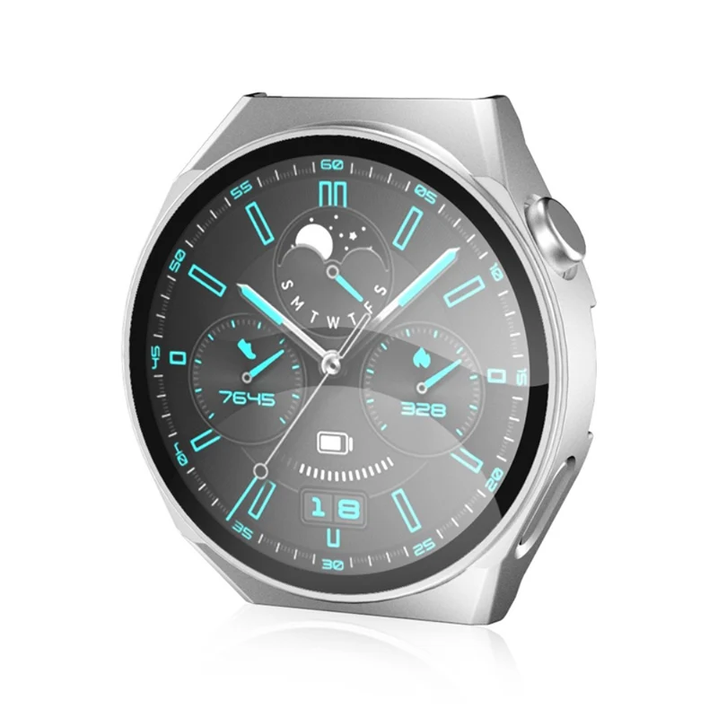 Mega Modisch Huawei Watch GT 3 Pro 46mm Hülle mit Displayschutz in Gehärtetes Glas
