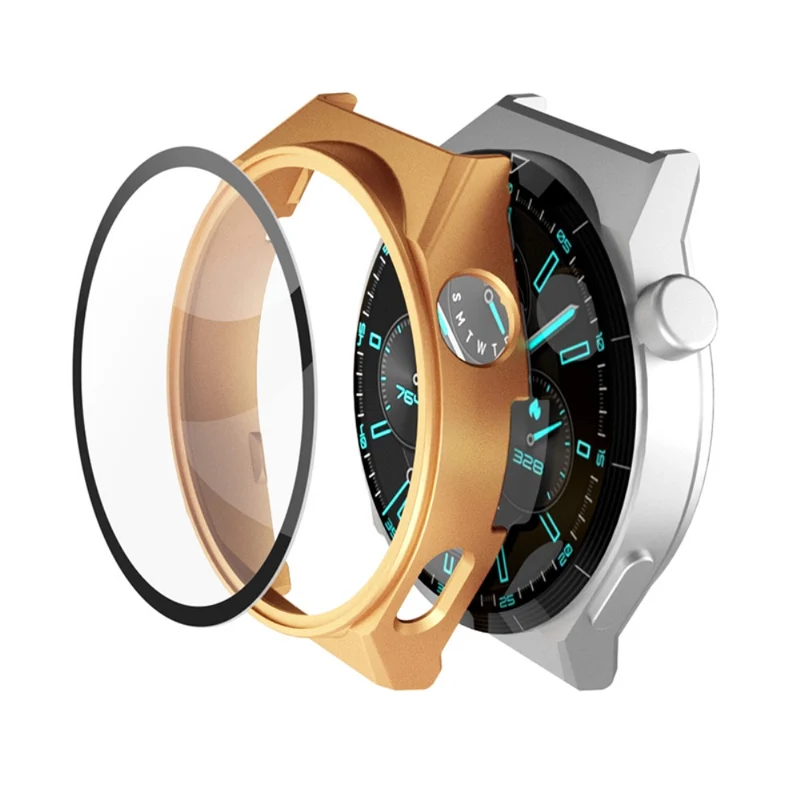 Mega Modisch Huawei Watch GT 3 Pro 46mm Hülle mit Displayschutz in Gehärtetes Glas