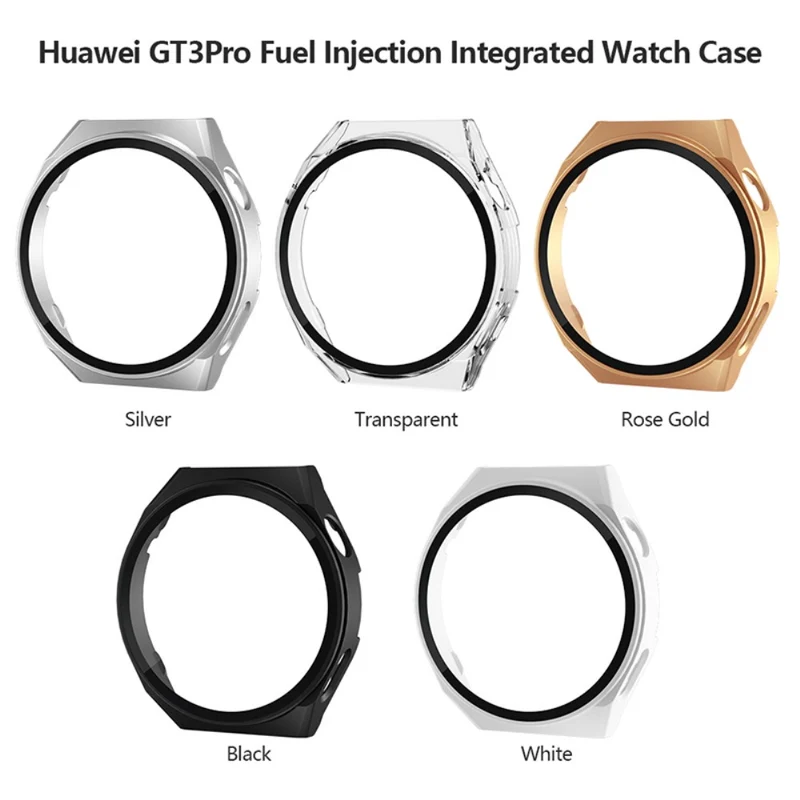 Mega Modisch Huawei Watch GT 3 Pro 46mm Hülle mit Displayschutz in Gehärtetes Glas