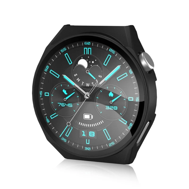 Mega Modisch Huawei Watch GT 3 Pro 46mm Hülle mit Displayschutz in Gehärtetes Glas