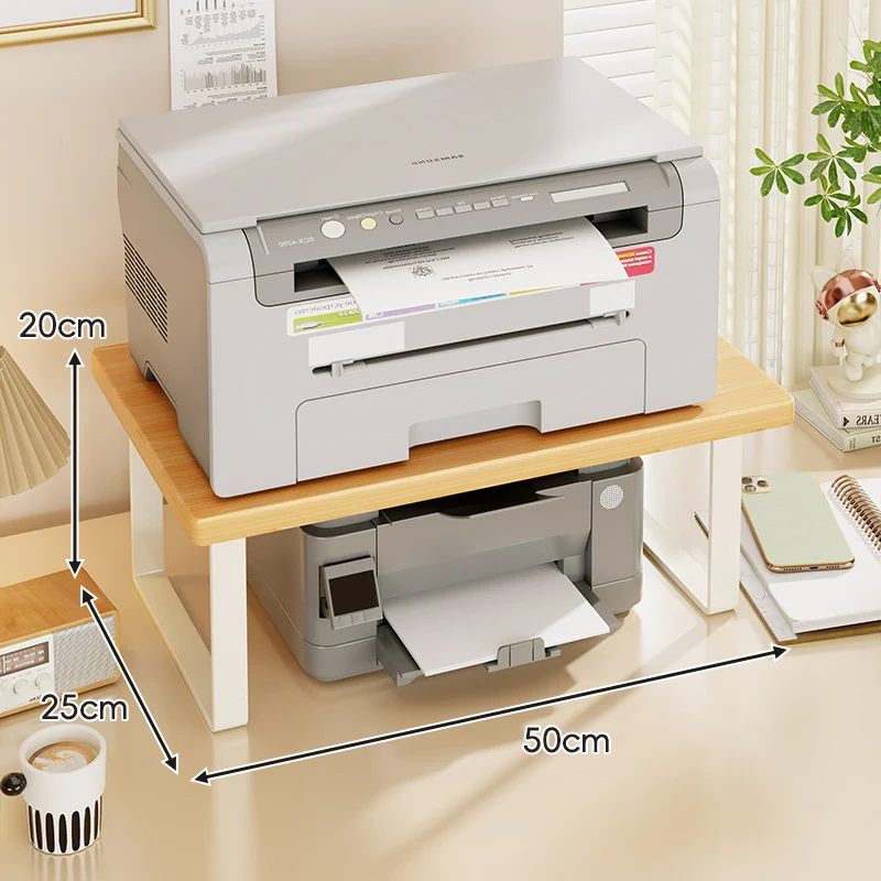 Kompakter Zwei-Ebenen Holz Schreibtisch Drucker und Monitor Ständer