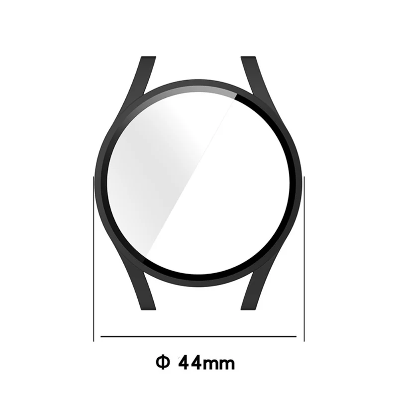 Unglaublich Schön Samsung Galaxy Watch 4 (44mm) Hülle mit Displayschutz in Plastik und Gehärtetes Glas
