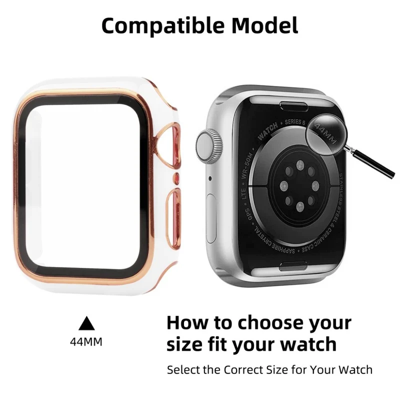 Unglaublich Modisch Apple Smartwatch Universell Hülle mit Displayschutz in Plastik und Gehärtetes Glas