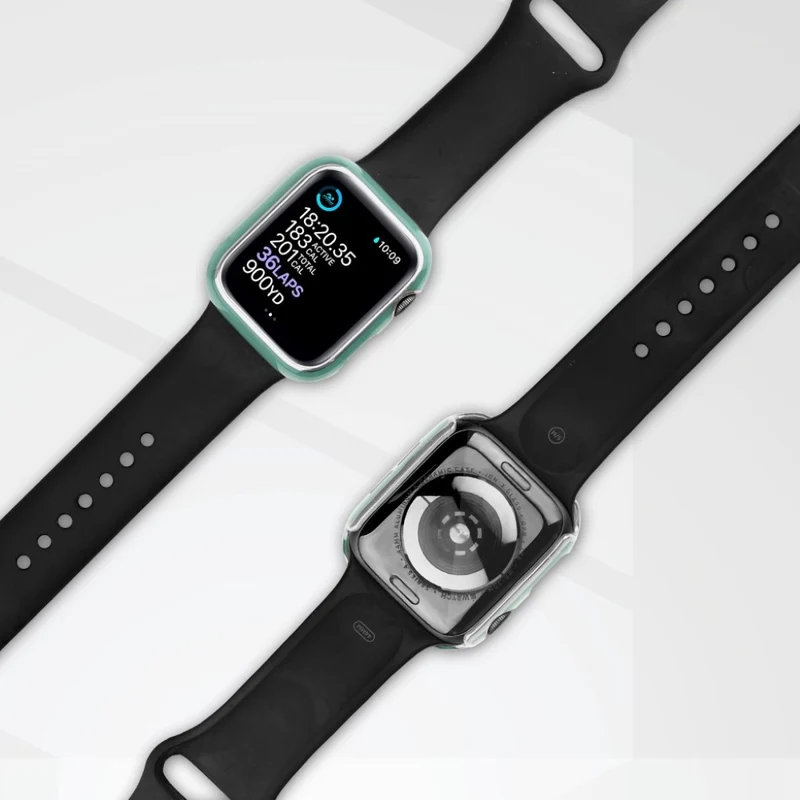 Unglaublich Modisch Apple Smartwatch Universell Hülle mit Displayschutz in Plastik und Gehärtetes Glas