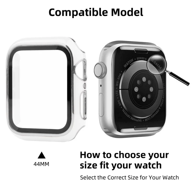Unglaublich Modisch Apple Smartwatch Universell Hülle mit Displayschutz in Plastik und Gehärtetes Glas