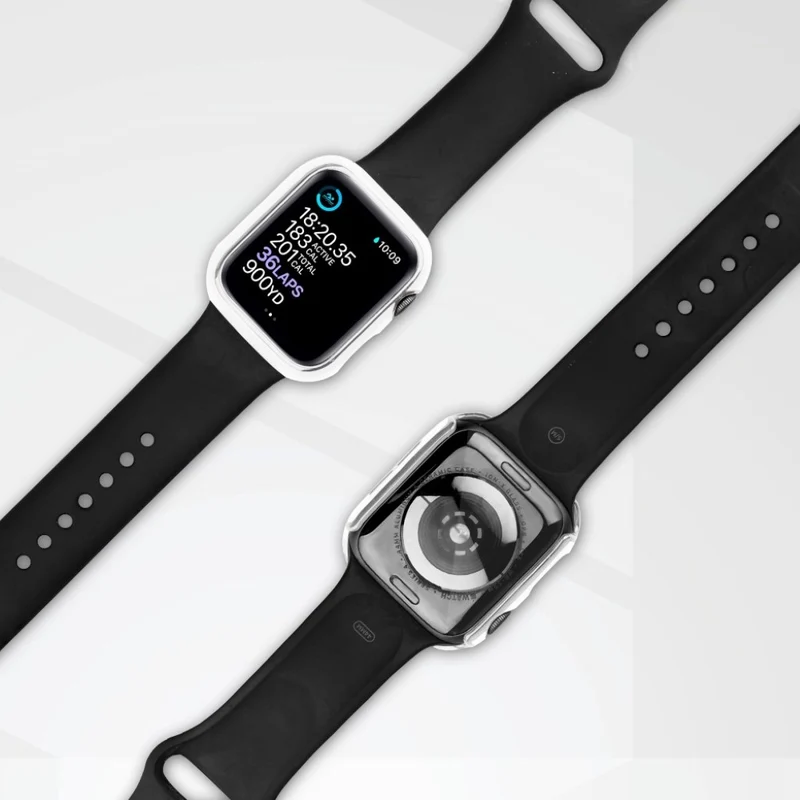 Unglaublich Modisch Apple Smartwatch Universell Hülle mit Displayschutz in Plastik und Gehärtetes Glas