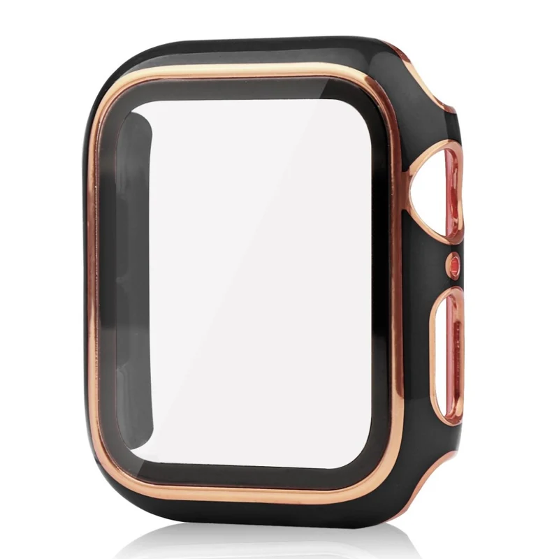 Unglaublich Modisch Apple Smartwatch Universell Hülle mit Displayschutz in Plastik und Gehärtetes Glas