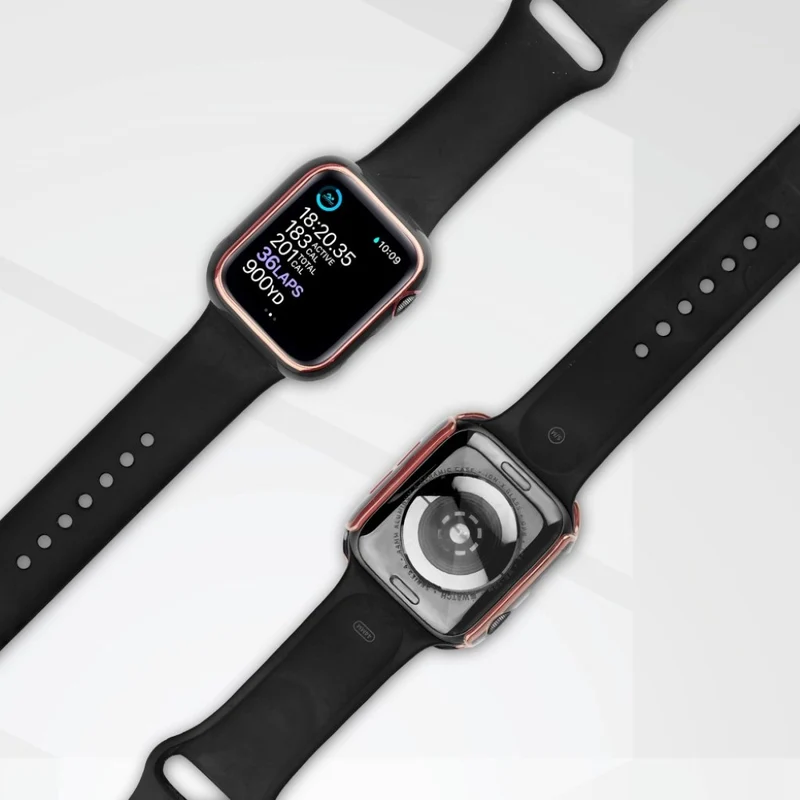 Unglaublich Modisch Apple Smartwatch Universell Hülle mit Displayschutz in Plastik und Gehärtetes Glas