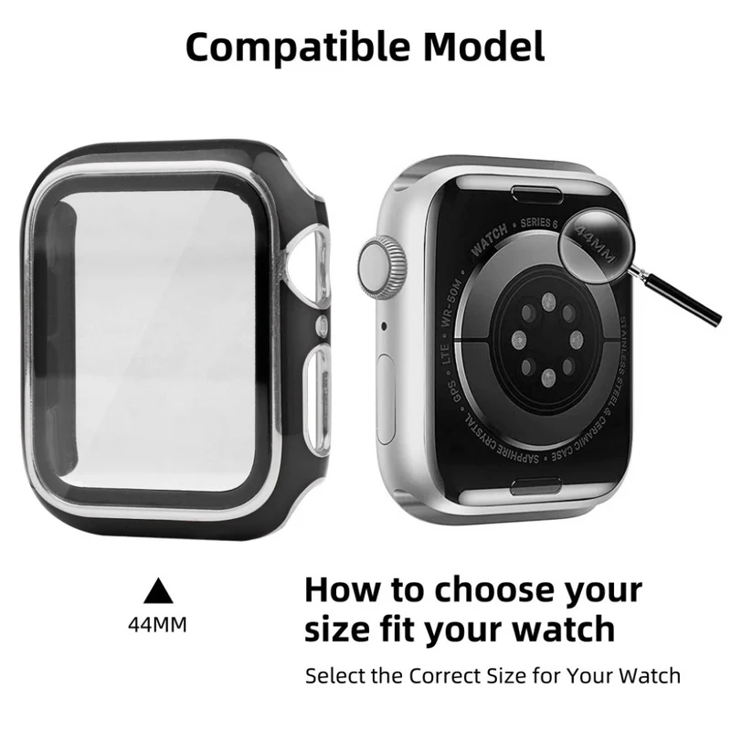 Unglaublich Modisch Apple Smartwatch Universell Hülle mit Displayschutz in Plastik und Gehärtetes Glas