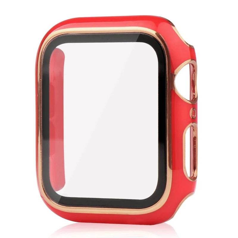 Unglaublich Modisch Apple Smartwatch Universell Hülle mit Displayschutz in Plastik und Gehärtetes Glas
