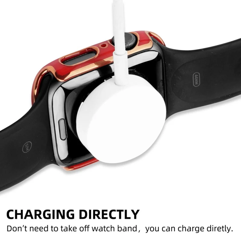 Unglaublich Modisch Apple Smartwatch Universell Hülle mit Displayschutz in Plastik und Gehärtetes Glas