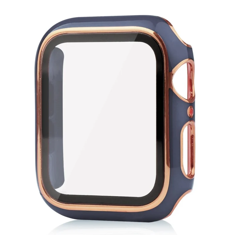 Unglaublich Modisch Apple Smartwatch Universell Hülle mit Displayschutz in Plastik und Gehärtetes Glas