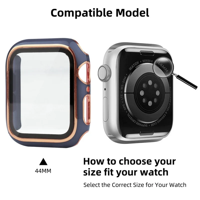 Unglaublich Modisch Apple Smartwatch Universell Hülle mit Displayschutz in Plastik und Gehärtetes Glas