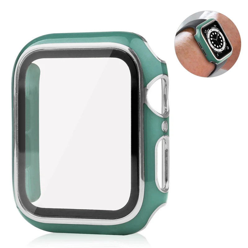 Unglaublich Stylisch Apple Smartwatch Universell Hülle mit Displayschutz in Plastik und Gehärtetes Glas
