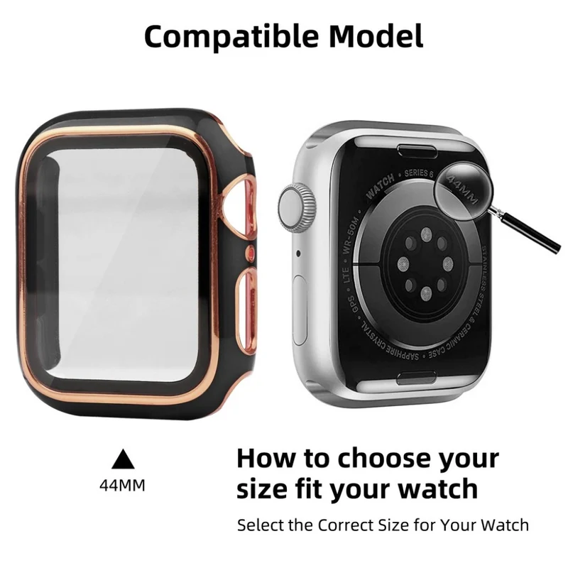 Unglaublich Stylisch Apple Smartwatch Universell Hülle mit Displayschutz in Plastik und Gehärtetes Glas