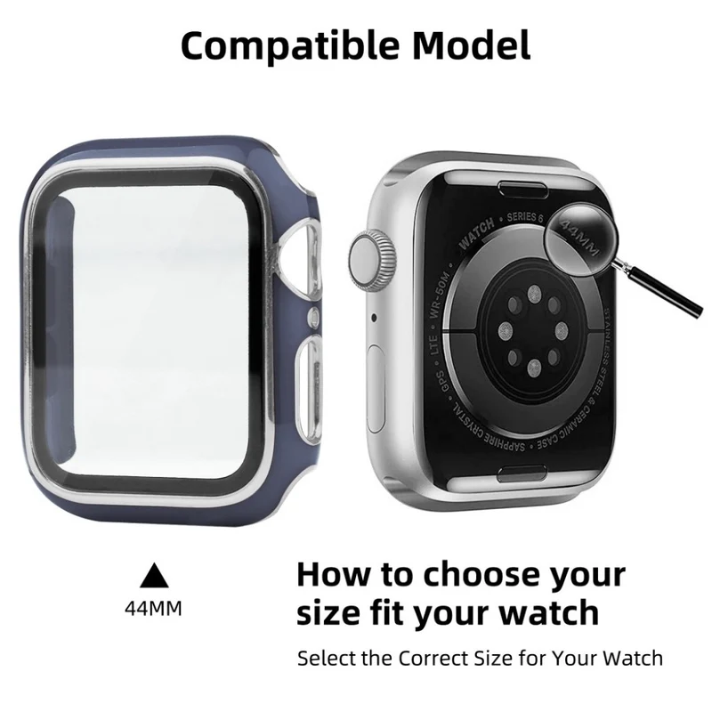 Unglaublich Stylisch Apple Smartwatch Universell Hülle mit Displayschutz in Plastik und Gehärtetes Glas