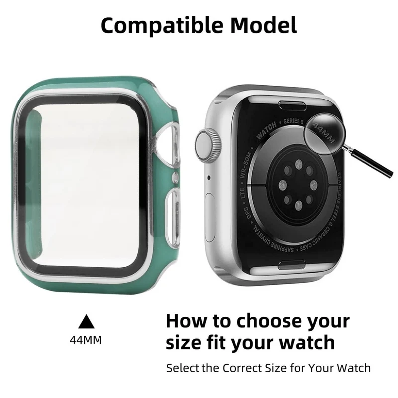 Unglaublich Stylisch Apple Smartwatch Universell Hülle mit Displayschutz in Plastik und Gehärtetes Glas