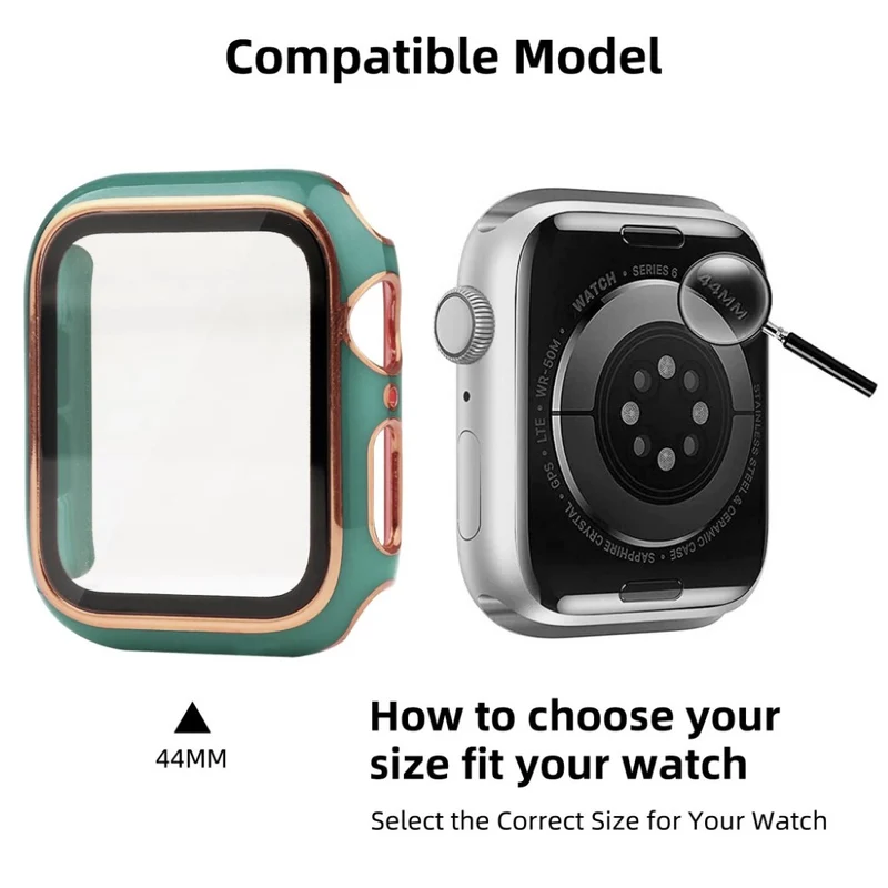 Unglaublich Stylisch Apple Smartwatch Universell Hülle mit Displayschutz in Plastik und Gehärtetes Glas