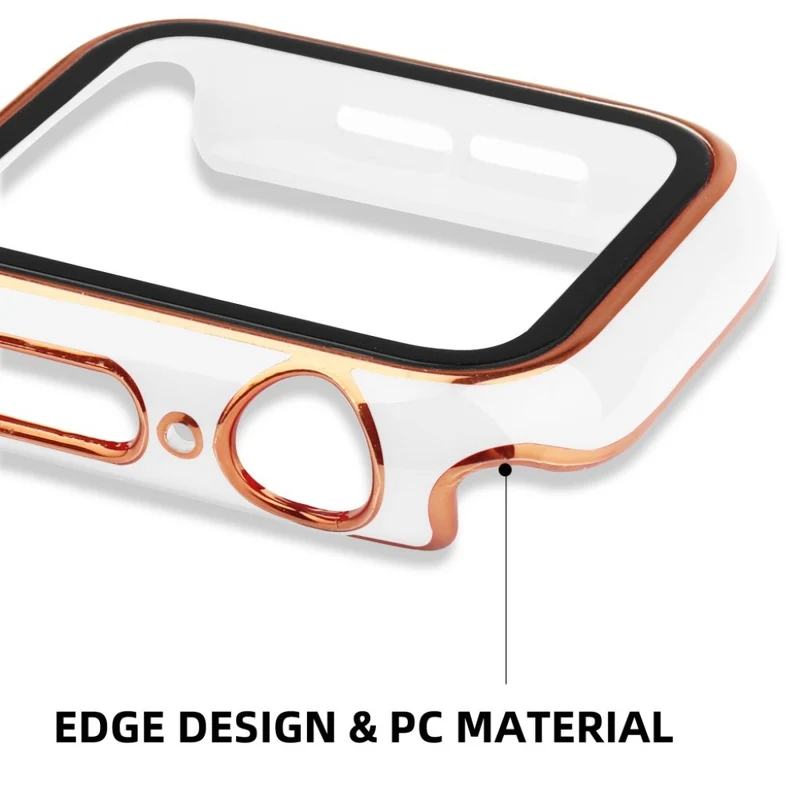 Unglaublich Stylisch Apple Smartwatch Universell Hülle mit Displayschutz in Plastik und Gehärtetes Glas