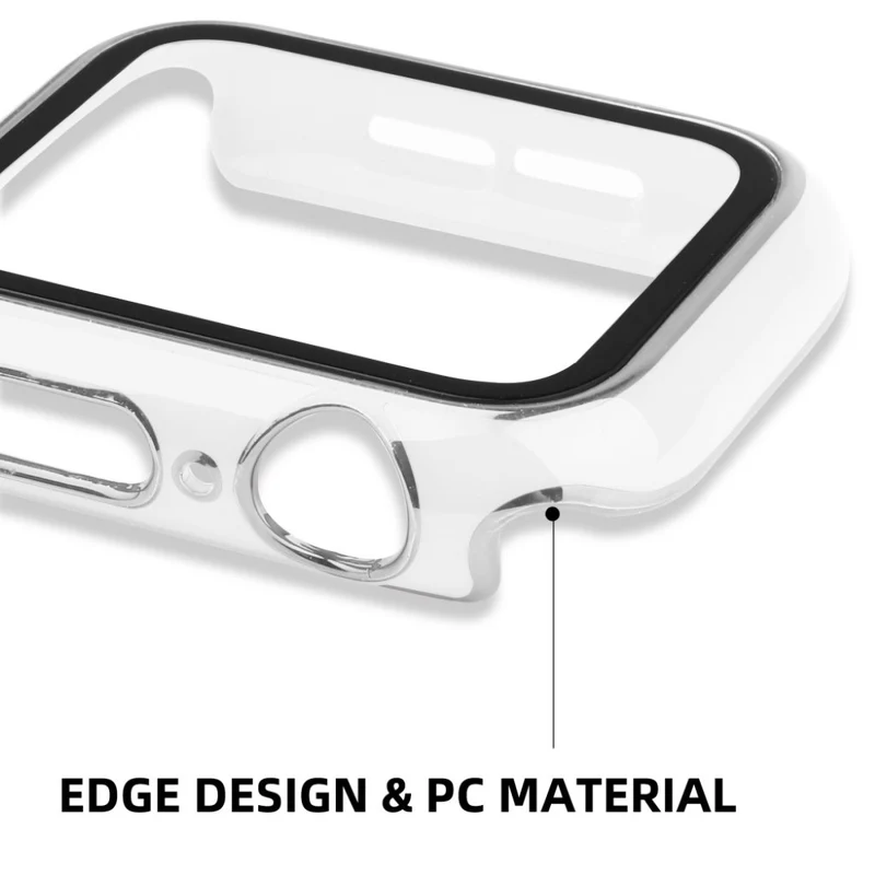 Unglaublich Stylisch Apple Smartwatch Universell Hülle mit Displayschutz in Plastik und Gehärtetes Glas