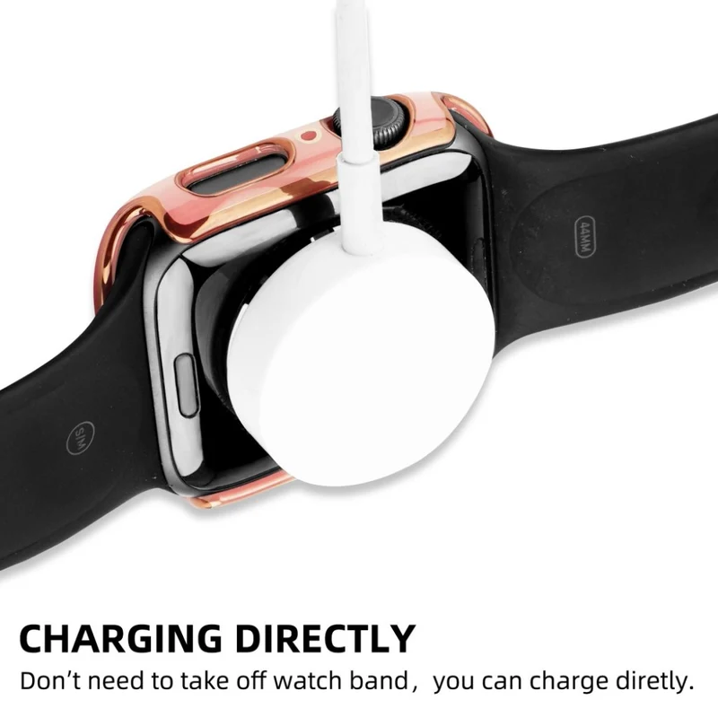 Unglaublich Stylisch Apple Smartwatch Universell Hülle mit Displayschutz in Plastik und Gehärtetes Glas