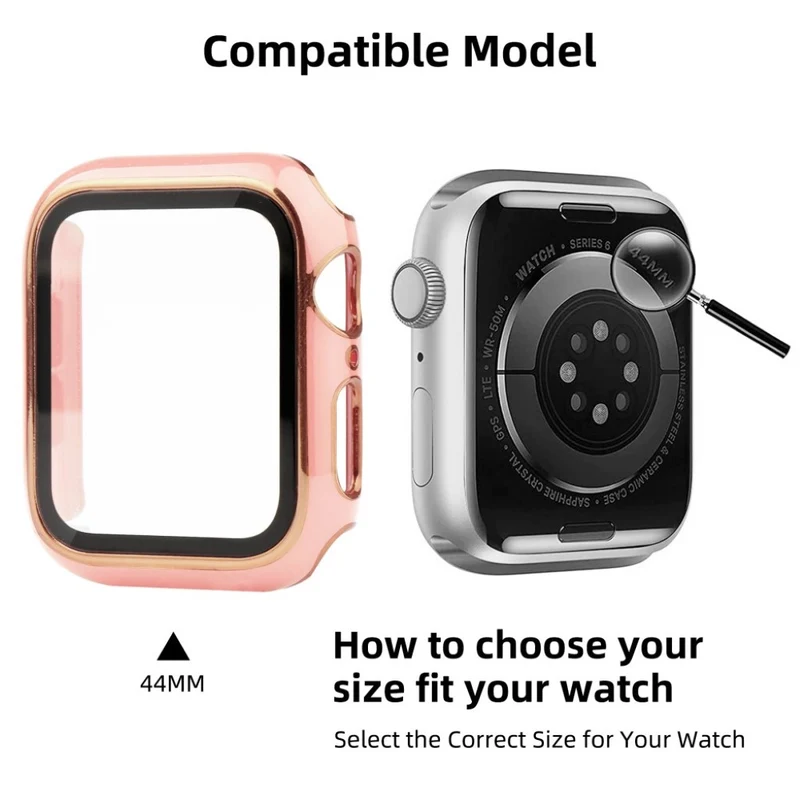 Unglaublich Stylisch Apple Smartwatch Universell Hülle mit Displayschutz in Plastik und Gehärtetes Glas