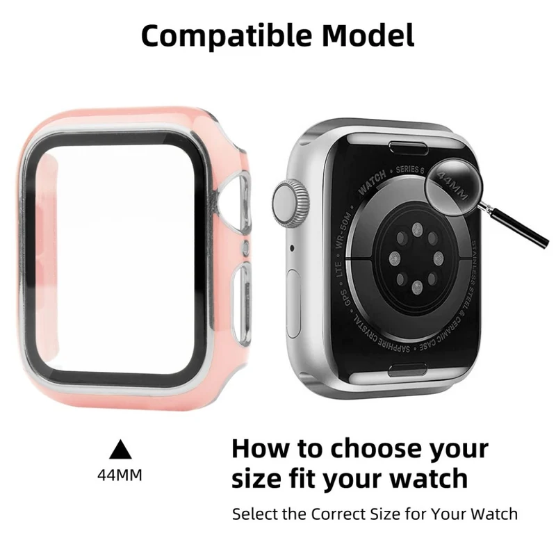 Unglaublich Stylisch Apple Smartwatch Universell Hülle mit Displayschutz in Plastik und Gehärtetes Glas
