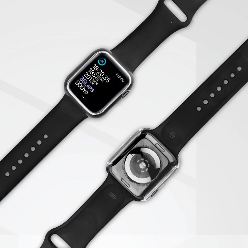 Unglaublich Stylisch Apple Smartwatch Universell Hülle mit Displayschutz in Plastik und Gehärtetes Glas