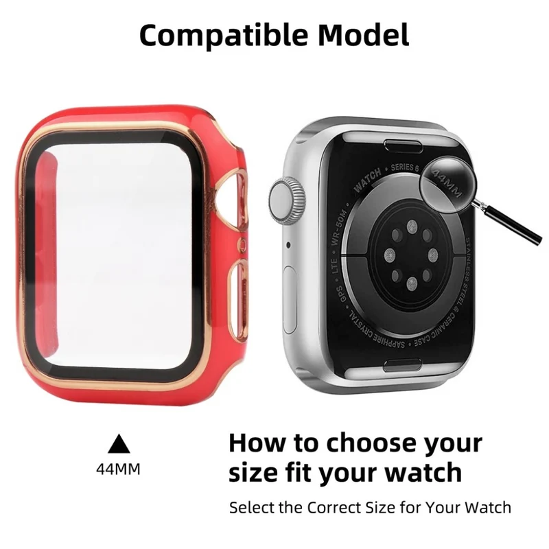 Unglaublich Stylisch Apple Smartwatch Universell Hülle mit Displayschutz in Plastik und Gehärtetes Glas