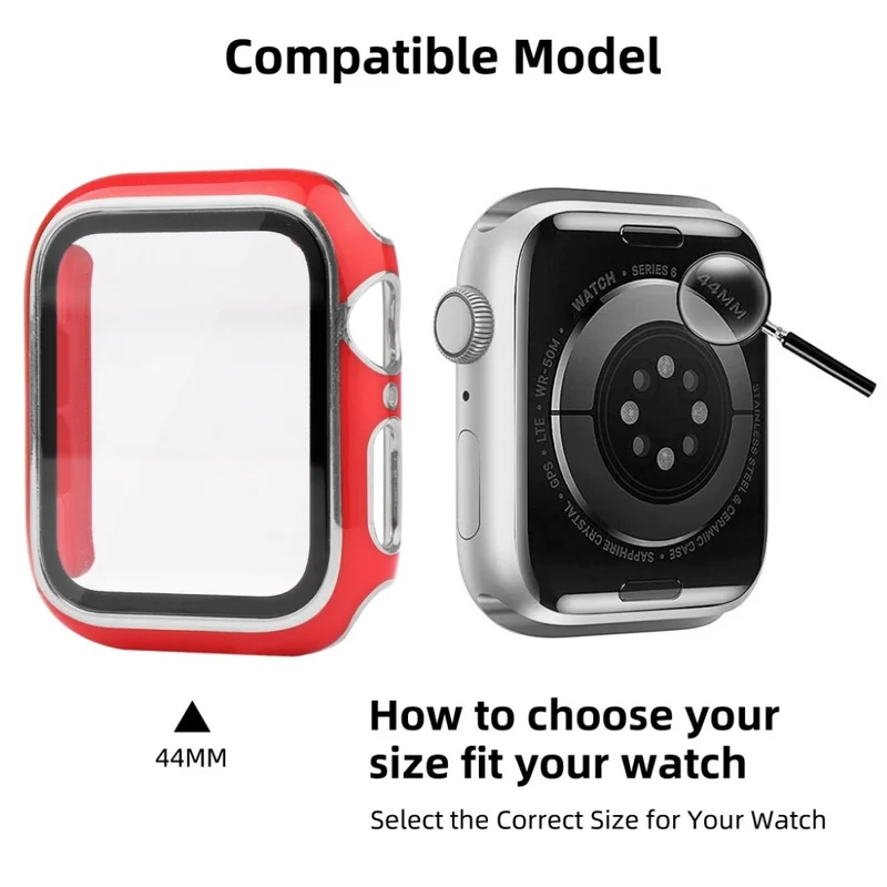 Unglaublich Stylisch Apple Smartwatch Universell Hülle mit Displayschutz in Plastik und Gehärtetes Glas