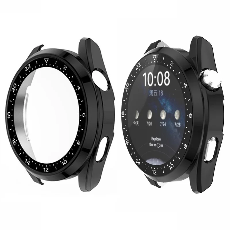 Auffallend Stilvoll Huawei Watch 3 Hülle mit Displayschutz in Plastik und Gehärtetes Glas