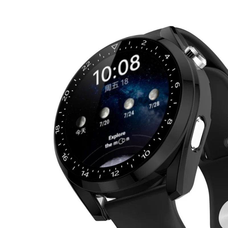 Auffallend Stilvoll Huawei Watch 3 Hülle mit Displayschutz in Plastik und Gehärtetes Glas