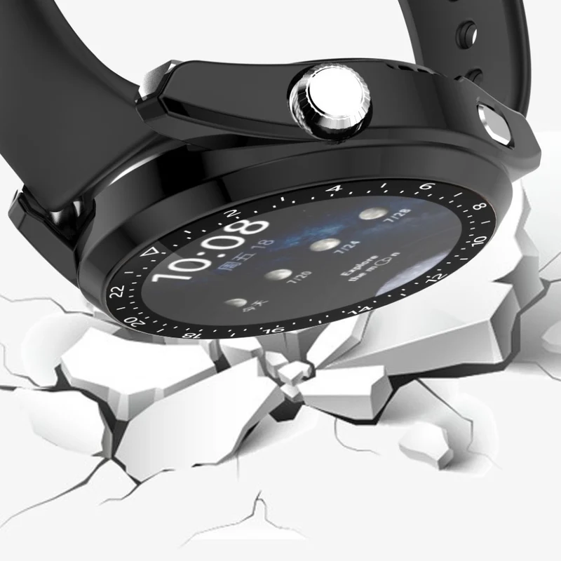Auffallend Stilvoll Huawei Watch 3 Hülle mit Displayschutz in Plastik und Gehärtetes Glas