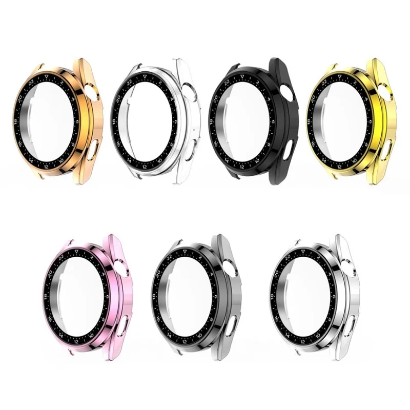 Auffallend Stilvoll Huawei Watch 3 Hülle mit Displayschutz in Plastik und Gehärtetes Glas
