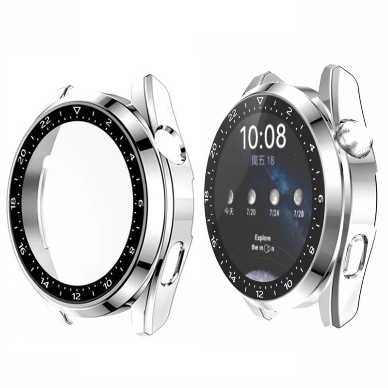 Auffallend Stilvoll Huawei Watch 3 Hülle mit Displayschutz in Plastik und Gehärtetes Glas