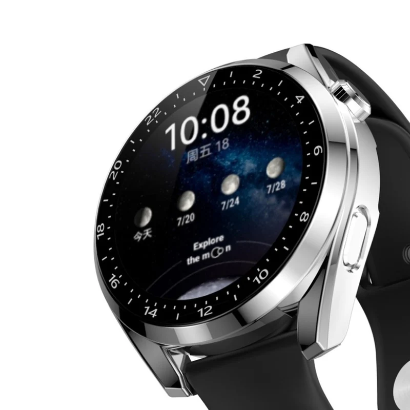 Auffallend Stilvoll Huawei Watch 3 Hülle mit Displayschutz in Plastik und Gehärtetes Glas