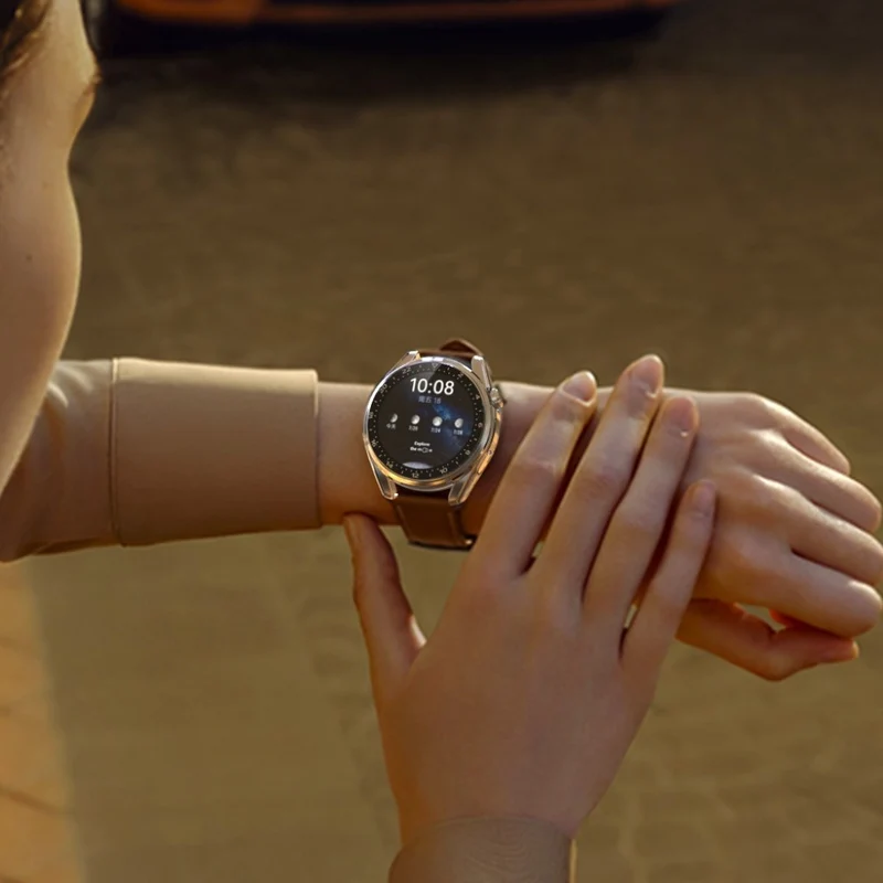 Auffallend Stilvoll Huawei Watch 3 Hülle mit Displayschutz in Plastik und Gehärtetes Glas