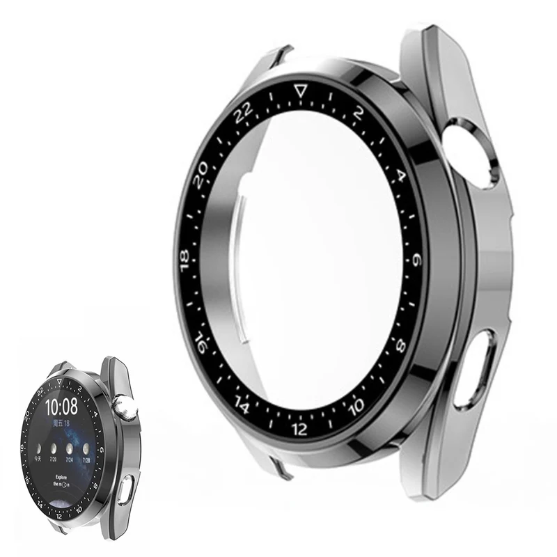 Auffallend Stilvoll Huawei Watch 3 Hülle mit Displayschutz in Plastik und Gehärtetes Glas