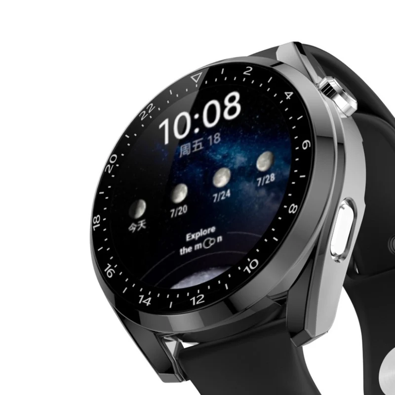 Auffallend Stilvoll Huawei Watch 3 Hülle mit Displayschutz in Plastik und Gehärtetes Glas