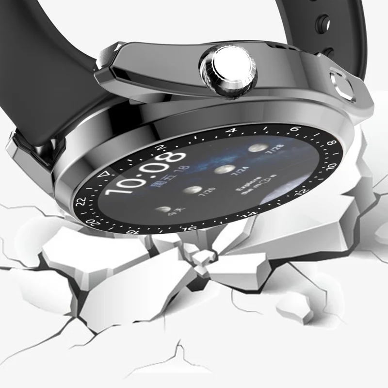Auffallend Stilvoll Huawei Watch 3 Hülle mit Displayschutz in Plastik und Gehärtetes Glas