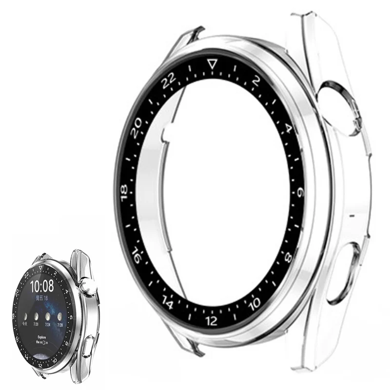 Auffallend Stilvoll Huawei Watch 3 Hülle mit Displayschutz in Plastik und Gehärtetes Glas