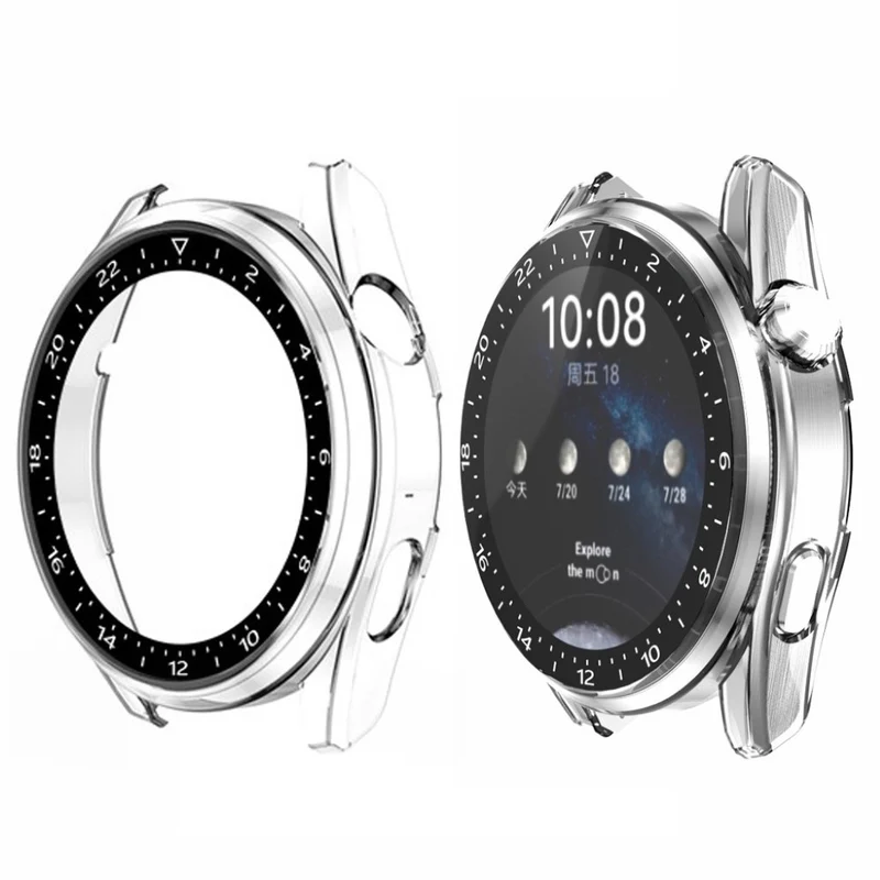 Auffallend Stilvoll Huawei Watch 3 Hülle mit Displayschutz in Plastik und Gehärtetes Glas