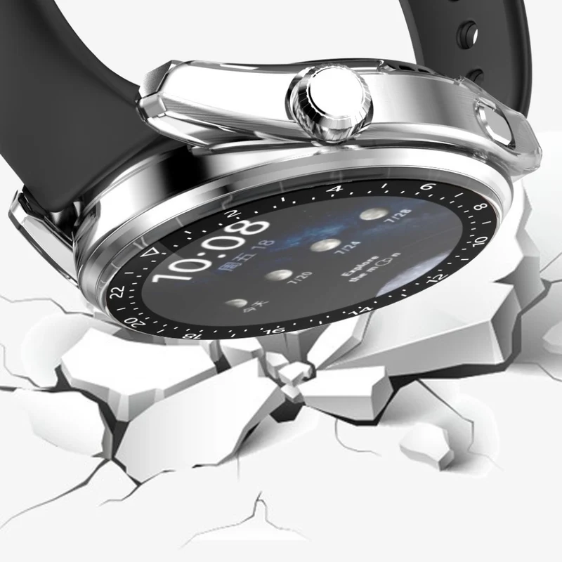 Auffallend Stilvoll Huawei Watch 3 Hülle mit Displayschutz in Plastik und Gehärtetes Glas