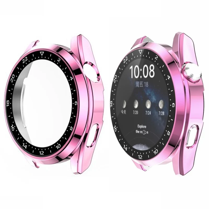Auffallend Stilvoll Huawei Watch 3 Hülle mit Displayschutz in Plastik und Gehärtetes Glas