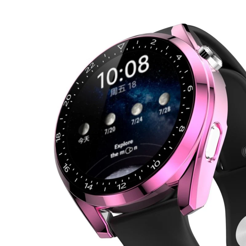 Auffallend Stilvoll Huawei Watch 3 Hülle mit Displayschutz in Plastik und Gehärtetes Glas