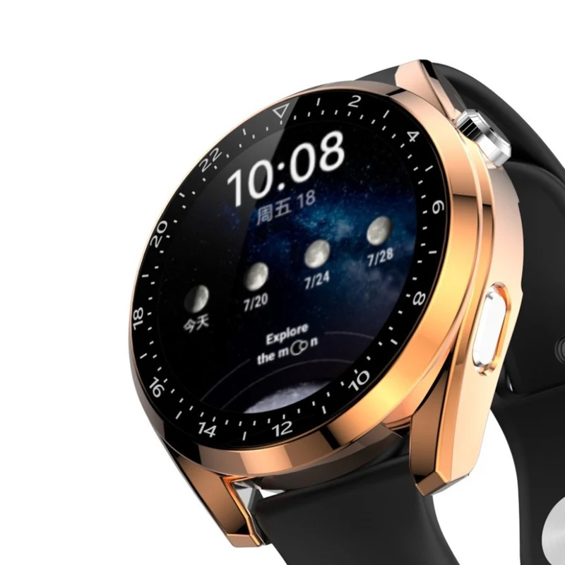 Auffallend Stilvoll Huawei Watch 3 Hülle mit Displayschutz in Plastik und Gehärtetes Glas